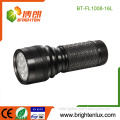 Factory Wholesale Multi-color 3*AAA battery Powered Emergency Handheld Aluminum 16 led Cheap Flashlight with Rubber Grip